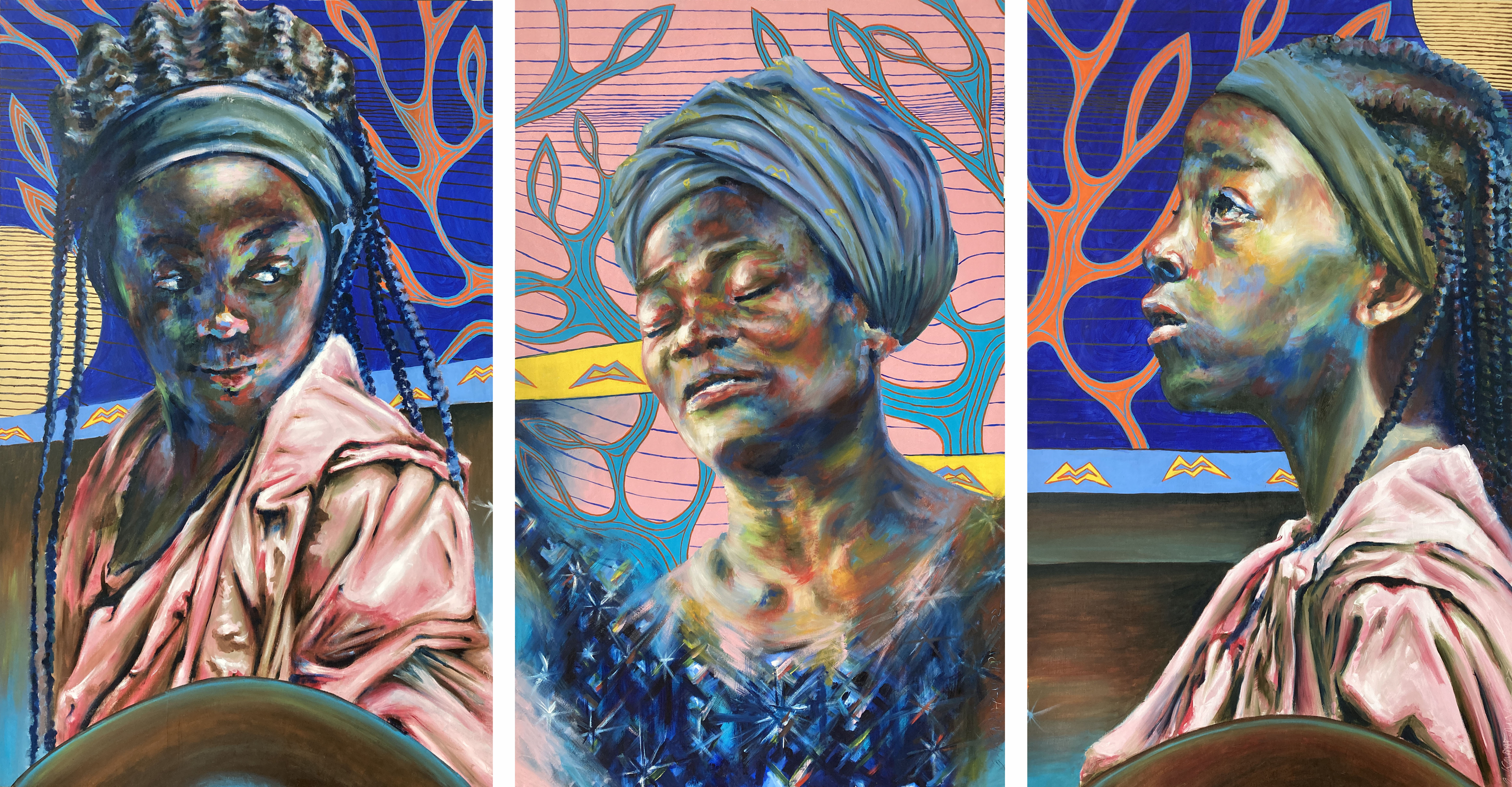 Triptique Mère nature 130x280cm